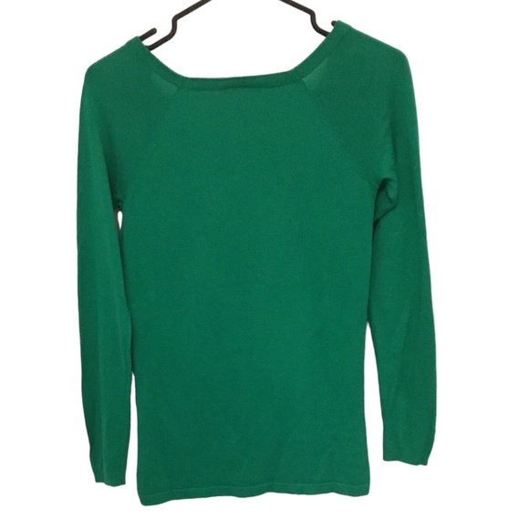 Loft women’s green sweater, long sleeves, size XXS petite, with polka dots - Picture 2 of 6